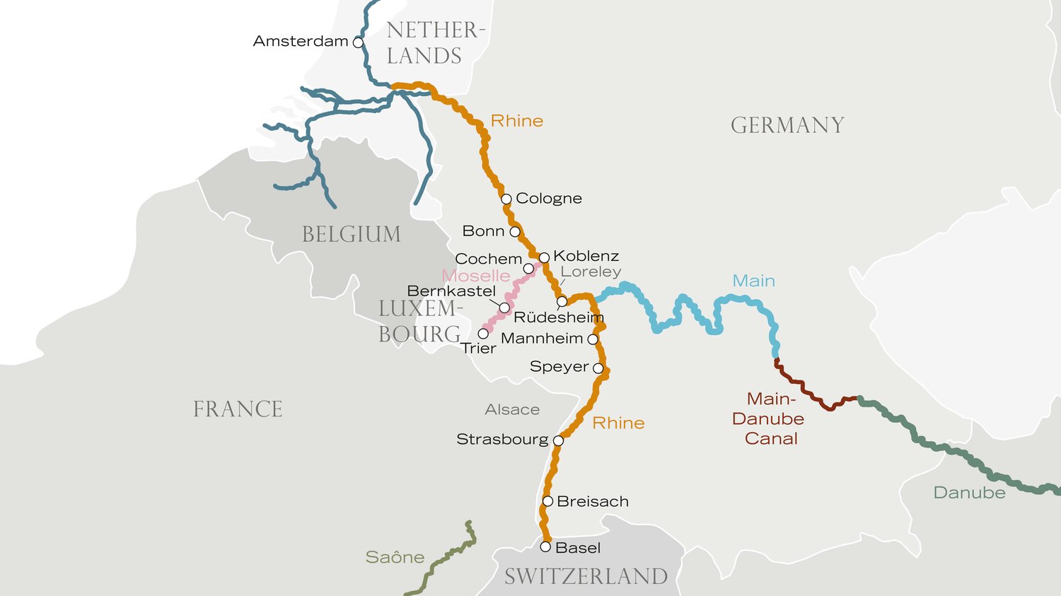 The itinerary Irresistible Rhine &amp; Moselle: Basel to Amsterdam
