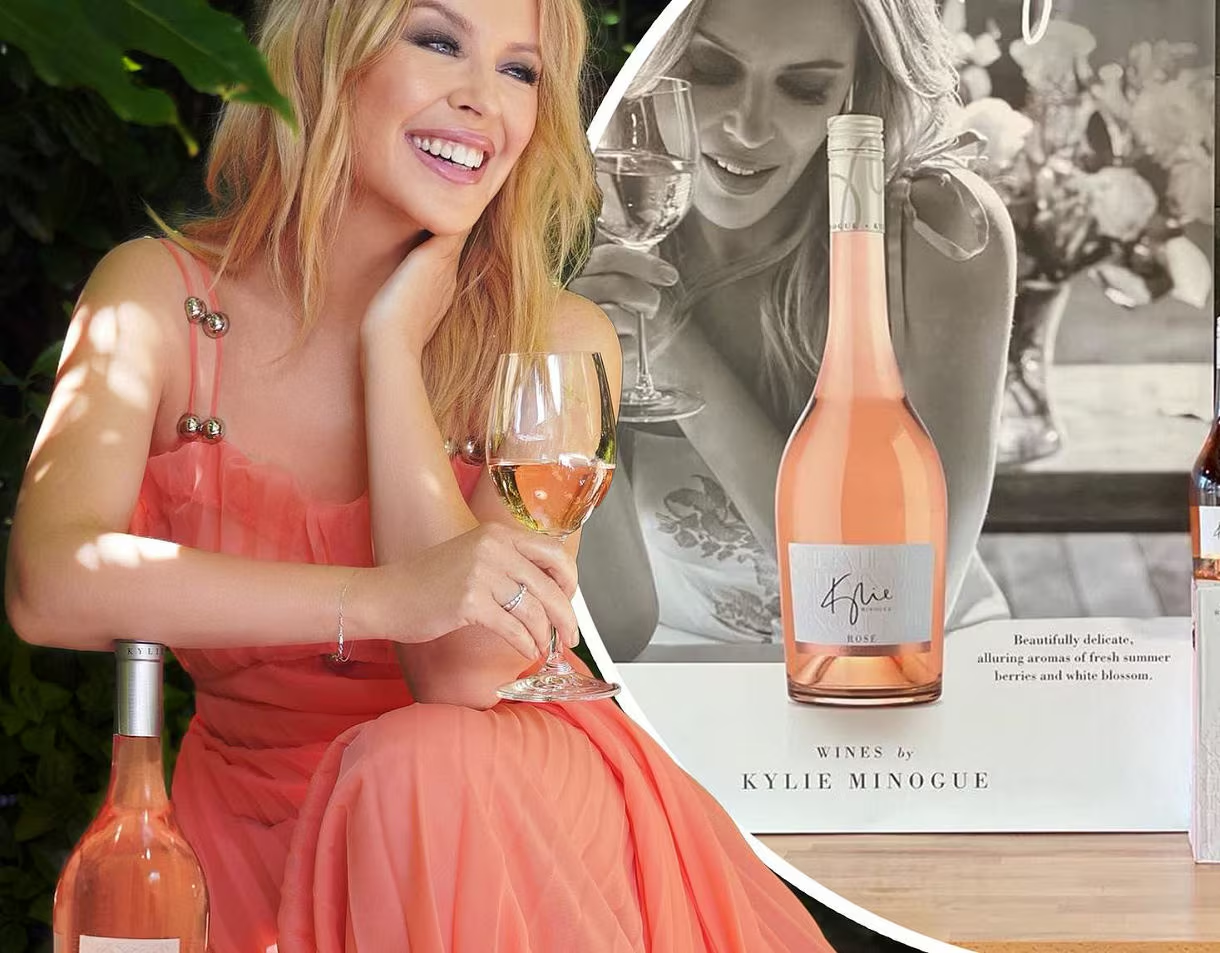 Espumante rosé sem álcool de Kylie Minogue.