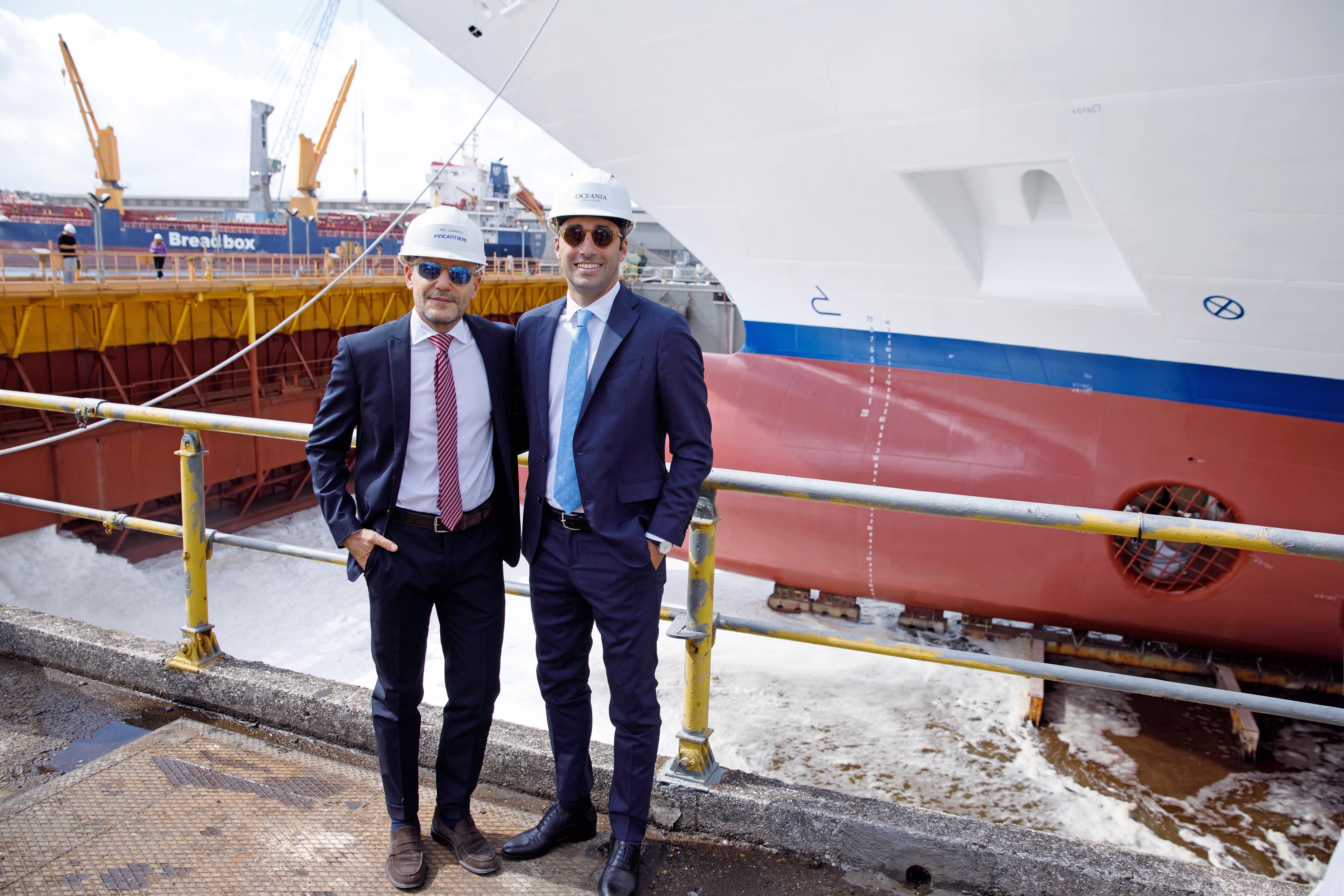 Left Marco Lunardi, Senior Vice President, Fincantieri Marghera Shipyard, Paolo Novarino, Senior Director, Project Owner, Oceania Cruises
