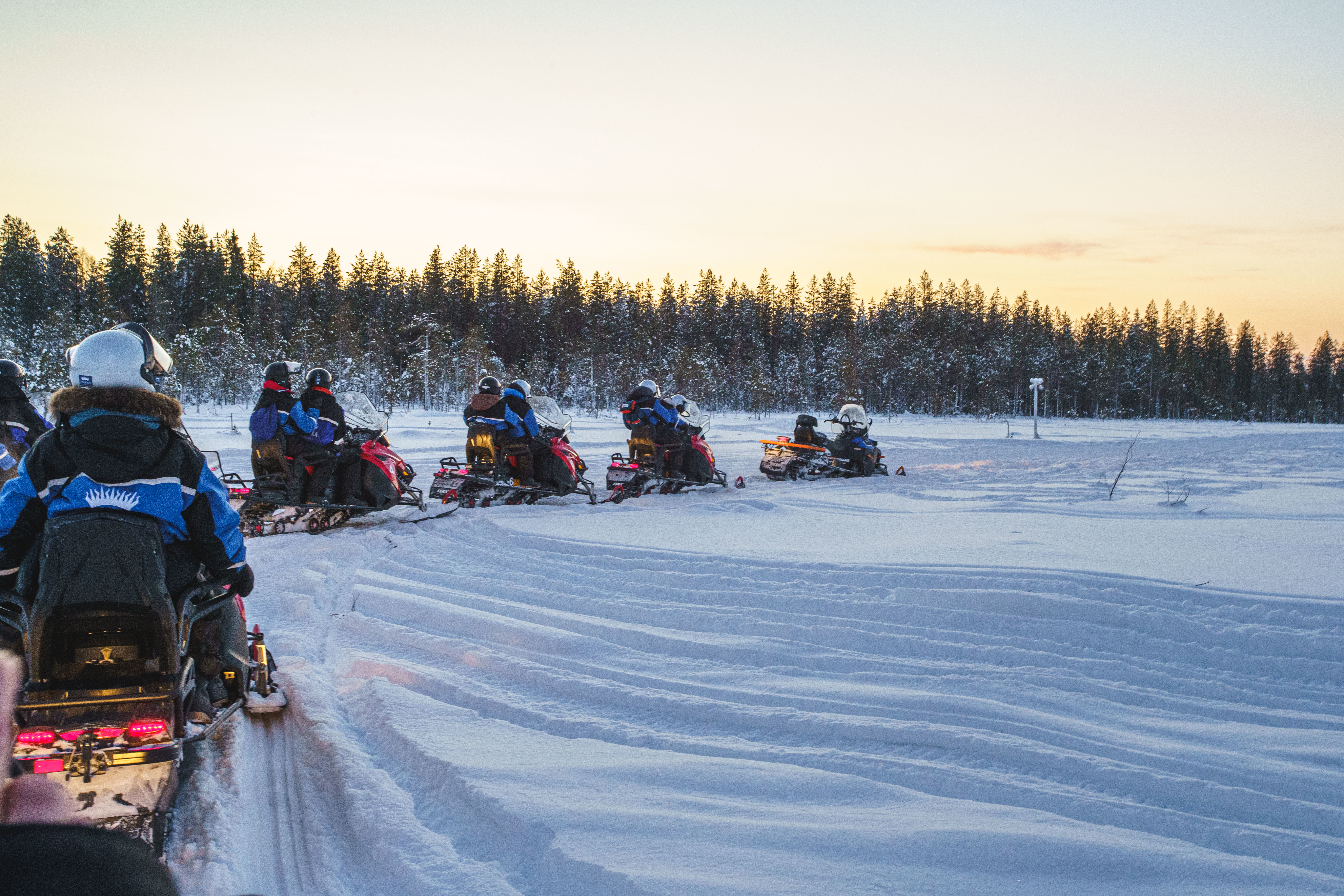 On selected shore excursions, guests have the opportunity to embark on a snowmobile safari in Finnish Lapland.
