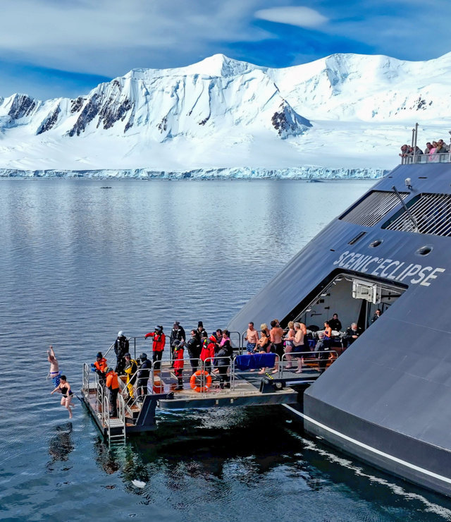 Polar Plunge in Laubeuf Fjord