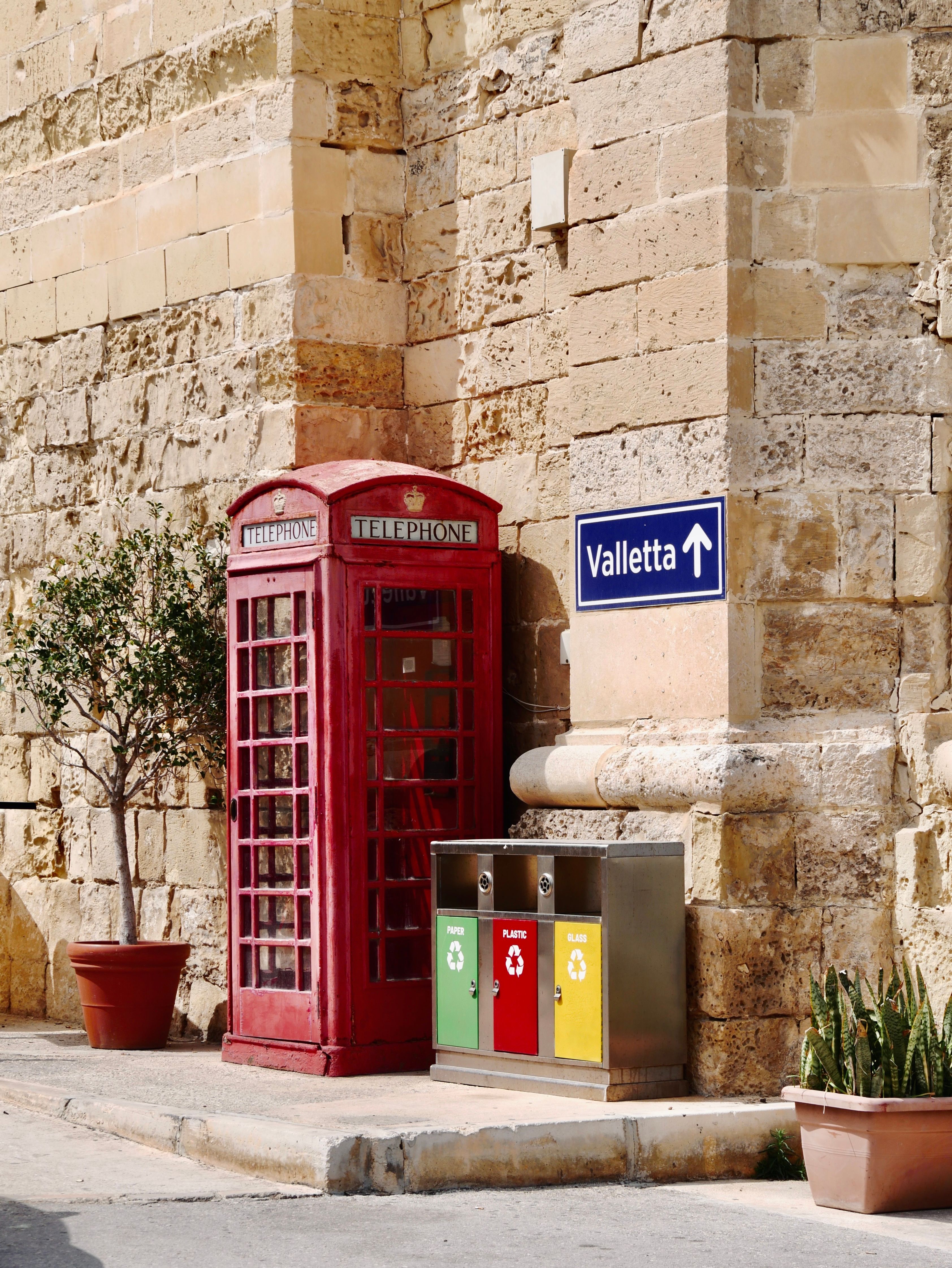 Traditional red telephone box