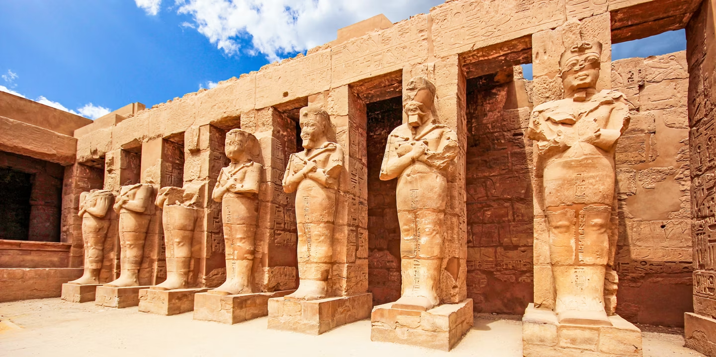 Ancient Egyptian statues in Karnak Temple
